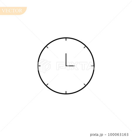 Clock icon in trendy flat style on white background. Clock icon page symbol for your web site design Clock icon logo, app, UI. Clock icon Vector illustration, EPS10 100063163