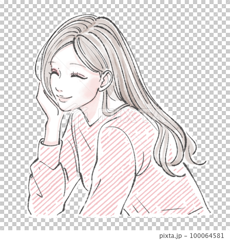 女性插畫素材 100064581