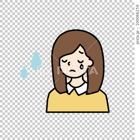 哭泣的女人簡單圖標 100066259