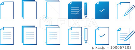 書類とペンのアイコンセット 100067102