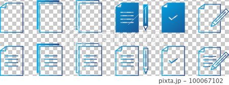 書類とペンのアイコンセット 100067102