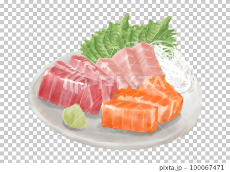 水彩の刺身盛合せ01_4 水彩の刺身盛合せ01_4 100067471