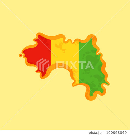 Guinea - Map colored with the flag
