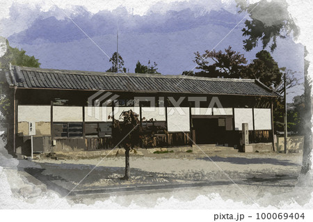 水彩画風 當麻寺 千佛院 奈良県葛城市 水彩画風 當麻寺 千佛院 奈良県葛城市 100069404