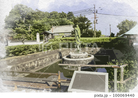 水彩画風 當麻寺 中将姫像 奈良県葛城市 水彩画風 當麻寺 中将姫像 奈良県葛城市 100069440