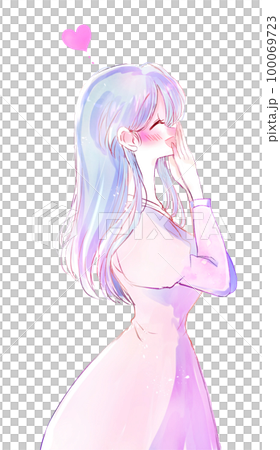 恋する笑顔の女性 100069723