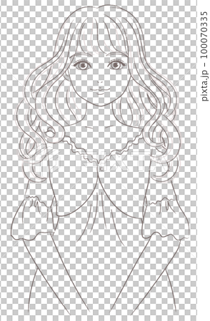 長頭髮的女孩半身特寫 長頭髮的女孩半身特寫 100070335