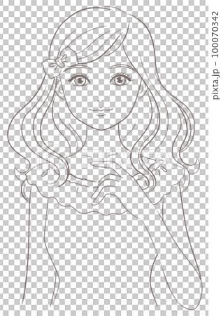 捲髮女孩半身特寫 捲髮女孩半身特寫 100070342