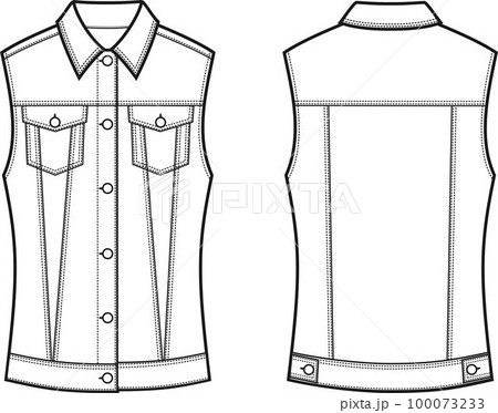 Women's jean vest 100073233