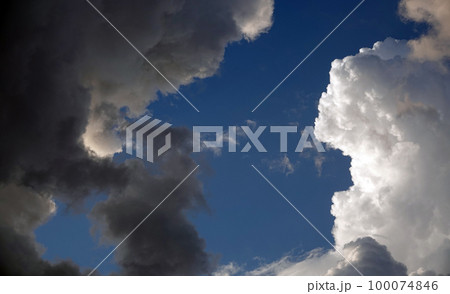 Sky with beautiful cumulus clouds and face image Sky with beautiful cumulus clouds and face image 100074846