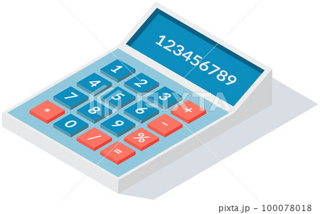Device for calculating mathematical data. Calculator with buttons with numbers and math symbols Device for calculating mathematical data. Calculator with buttons with numbers and math symbols 100078018