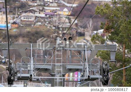 The support of the ski cable car on the top of the mountain. 100080817