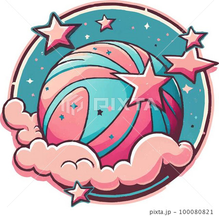 Vector Illustration of logo design for girls basketball team 100080821
