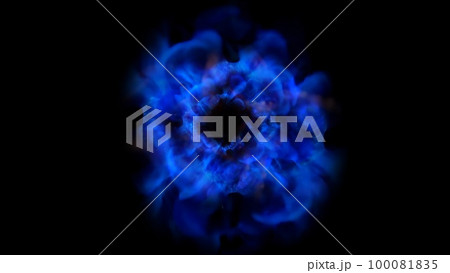 3D rendering of the central composition of energy flows emanating from the center 100081835