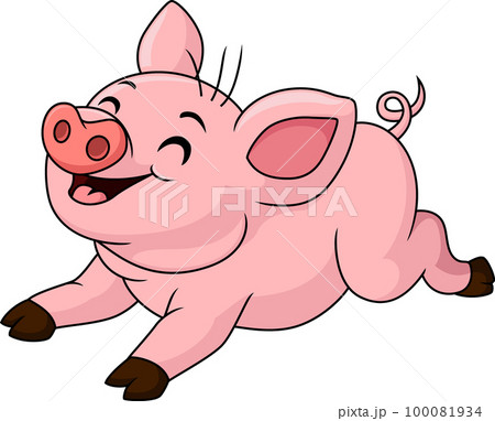 Cute Cartoon Kawaii Piglets, Piggy Standing In Profile On White Background,  Vector Seamless Pattern Royalty Free SVG, Cliparts, Vectors, and Stock  Illustration. Image 109073812.