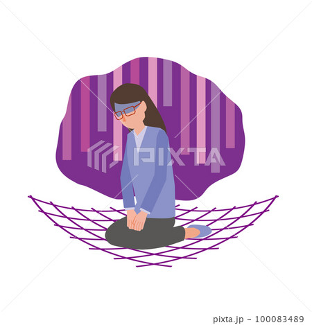 セーフティーネットのイメージイラスト セーフティーネットのイメージイラスト 100083489