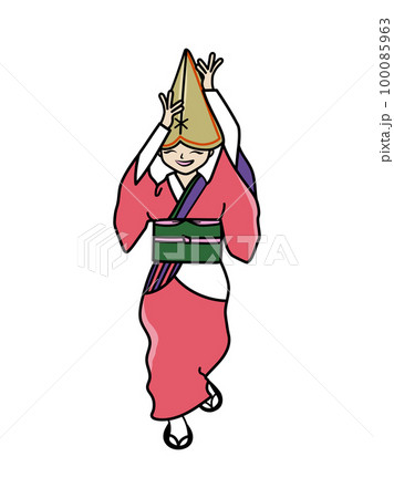 正面から見た阿波踊りの女性 正面から見た阿波踊りの女性 100085963