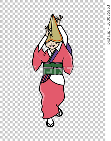 正面から見た阿波踊りの女性 正面から見た阿波踊りの女性 100085963