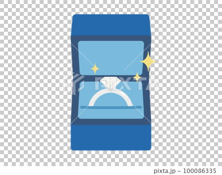 指輪ケースに入っているダイヤモンドがついているリングのイラスト 指輪ケースに入っているダイヤモンドがついているリングのイラスト 100086335