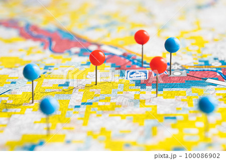 ハザードマップ　防災マップの写真素材 100086902