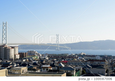 明石海峡大橋と103系R1編成和田岬線　回送　山陽本線 100087006