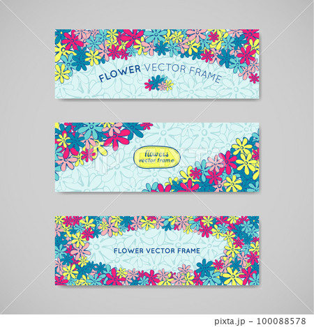 Doodle flowers frame 100088578