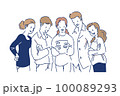 5人のチームワークイラスト 100089293