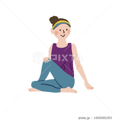 ヨガをする人　ストレッチ 100090265