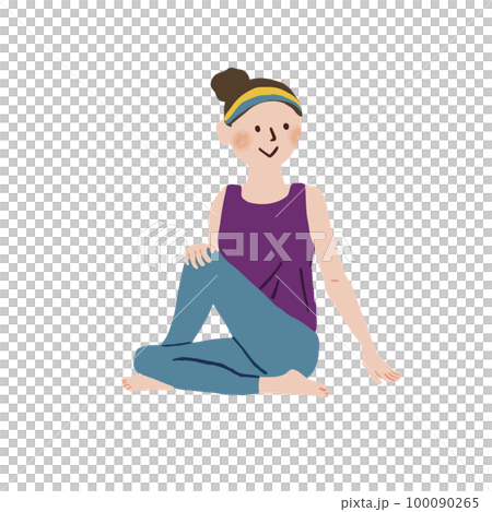 ヨガをする人　ストレッチ 100090265