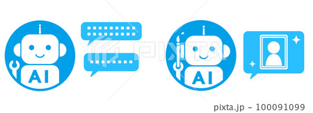 AIチャットボット　Ai画像生成　イメージアイコン　イラスト 100091099