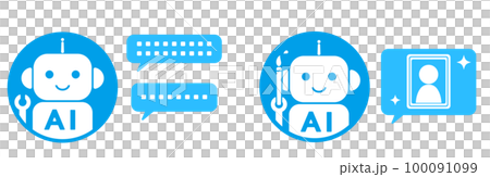 AIチャットボット　Ai画像生成　イメージアイコン　イラスト 100091099