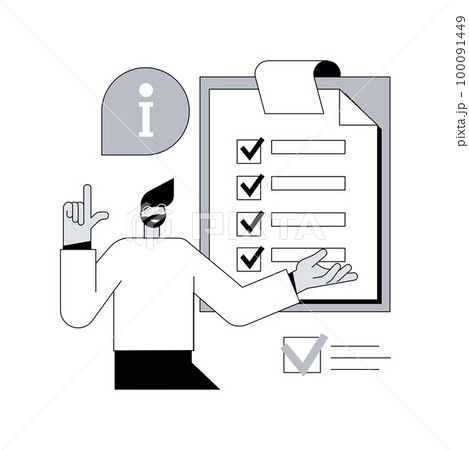 Customer service guide abstract concept vector illustration. Customer service tutorial, excellence training manual, employee tips, implementation guide, educational information abstract metaphor. 100091449