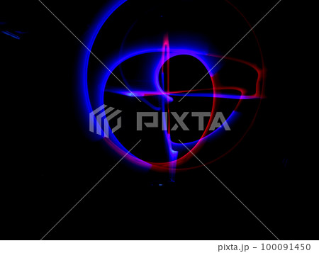 Abstract light painting with red and blue color. Background and texture concept. 100091450