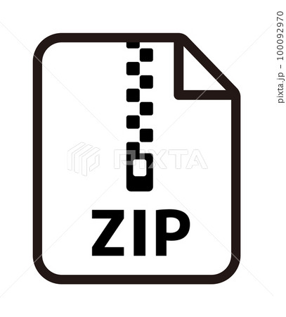 ファイル形式 ベクターアイコンイラスト / zip , 圧縮ファイル ファイル形式 ベクターアイコンイラスト / zip , 圧縮ファイル 100092970