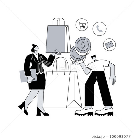 Clienting abstract concept vector illustration. Retail clienting practice, successful service, personalized sale, customer needs satisfaction, client loyalty, management abstract metaphor. Clienting abstract concept vector illustration. Retail clienting practice, successful service, personalized sale, customer needs satisfaction, client loyalty, management abstract metaphor. 100093077