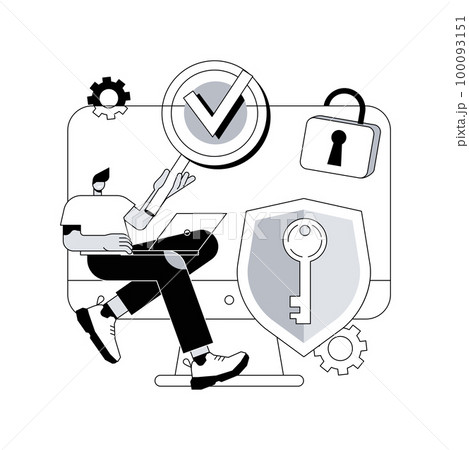General data protection regulation abstract concept vector illustration. Personal information control and security, browser cookies permission, GDPR disclose data collection abstract metaphor. 100093151
