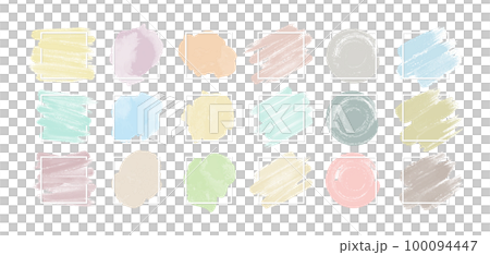 春のアースカラー 筆ブラシのフレーム 100094447