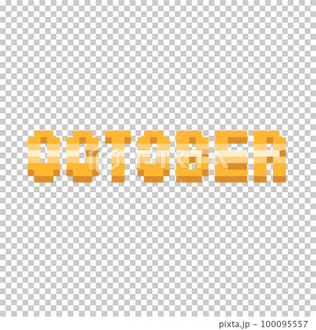 Pixel art glossy gold october text. Pixel art glossy gold october text. 100095557