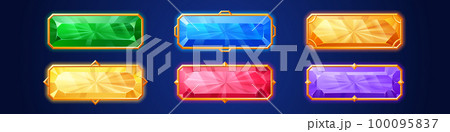 Game buttons from gems and gold frames 100095837