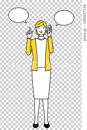 Retired senior/middle-aged woman pointing while making a phone call Retired senior/middle-aged woman pointing while making a phone call 100097338