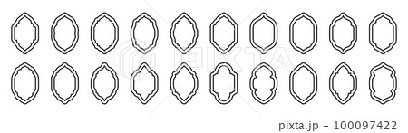 Set of islamic window frames. Islamic windows and arches. Arabic windows arches different shapes for muslim architecture illustration. 100097422