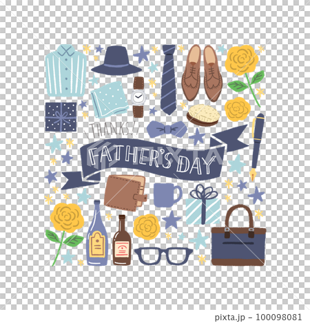 Father's Day item illustration set Father's Day item illustration set 100098081