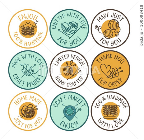 Label design set for handmade product package 100098418