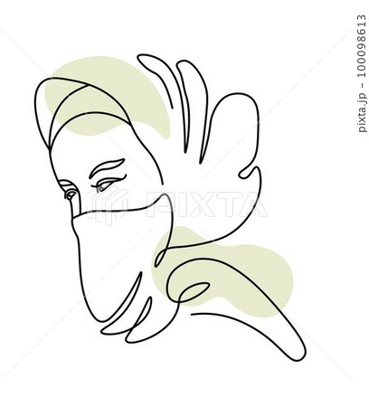 Woman in hijab and veil covering face and head 100098613