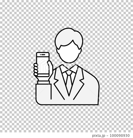 Businessman icon with smartphone 100098930