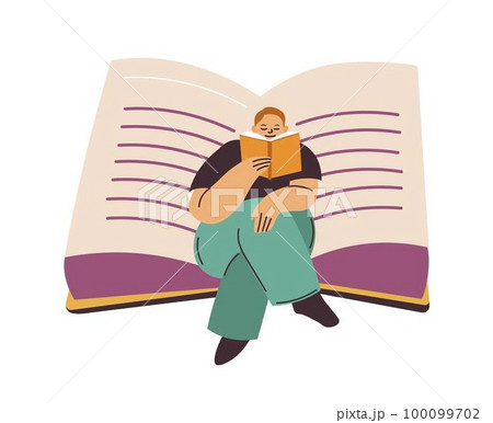 Man reading book, student preparing for exams 100099702