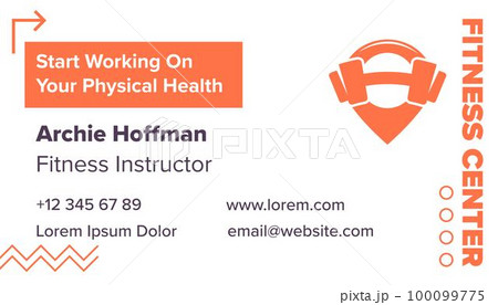 Fitness center business card with contact info Fitness center business card with contact info 100099775
