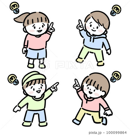 アイデアをひらめいた子ども達 アイデアをひらめいた子ども達 100099864