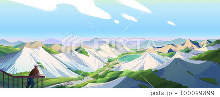 Beautiful badlands landscape banner 100099899
