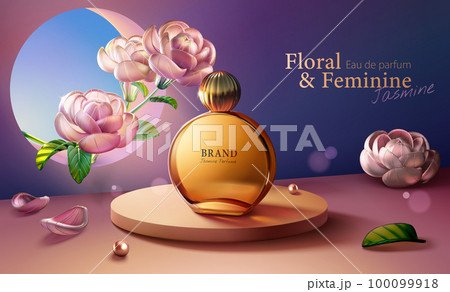 3D jasmine perfume ad poster 100099918